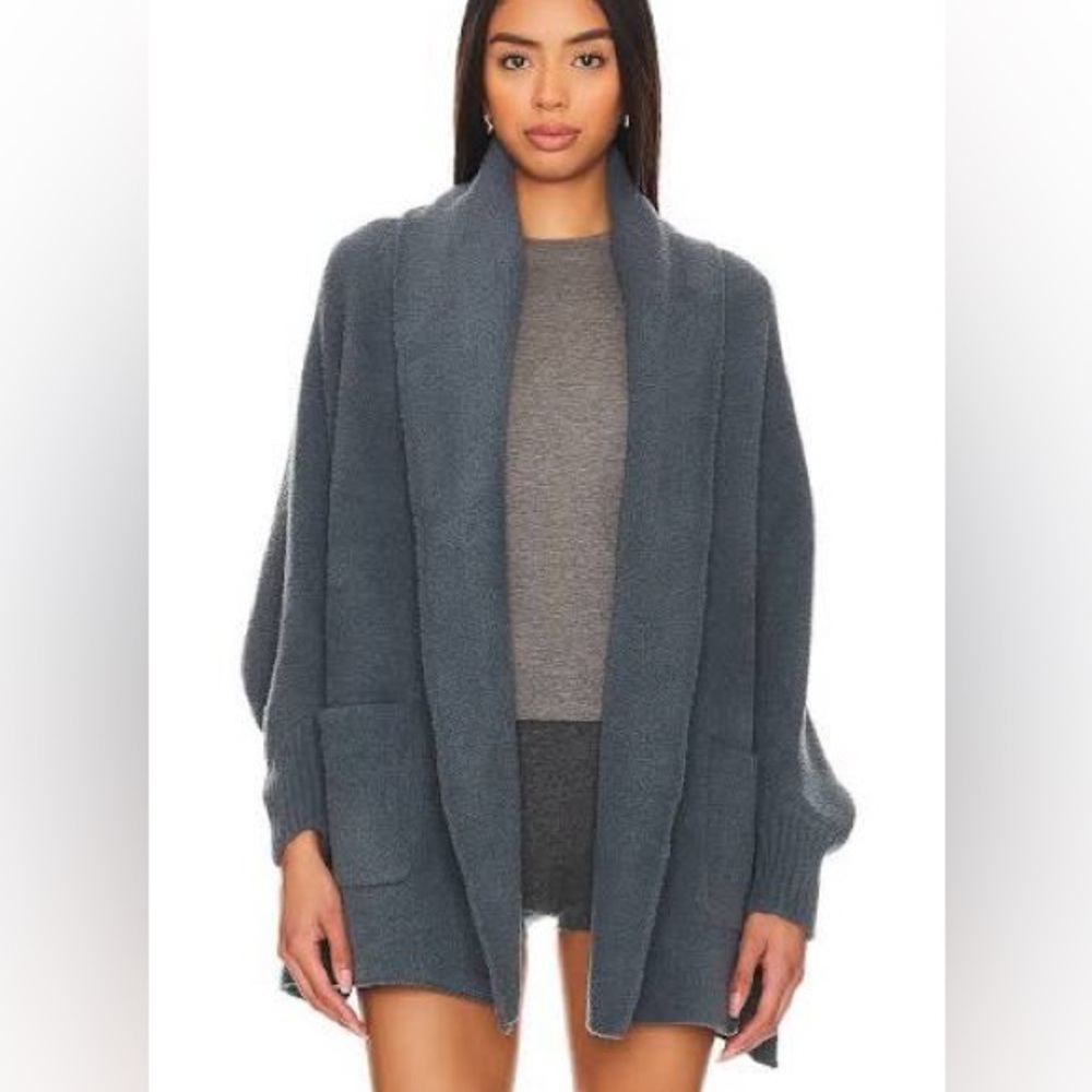 Barefoot Dreams Cozychic Blanket Wrap Smokey Blue One Size Fits Most
